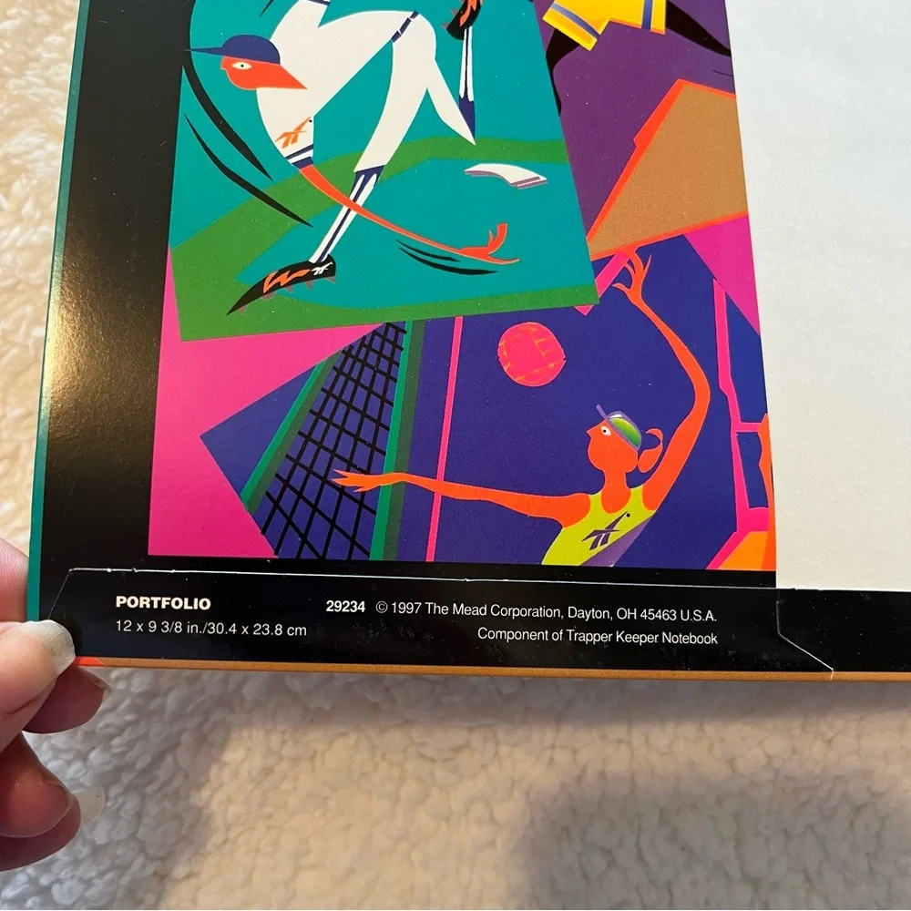 VTG Reebok & Mead 2 Pocket Folders Lot of 2 Sports Colorful 90s School Office